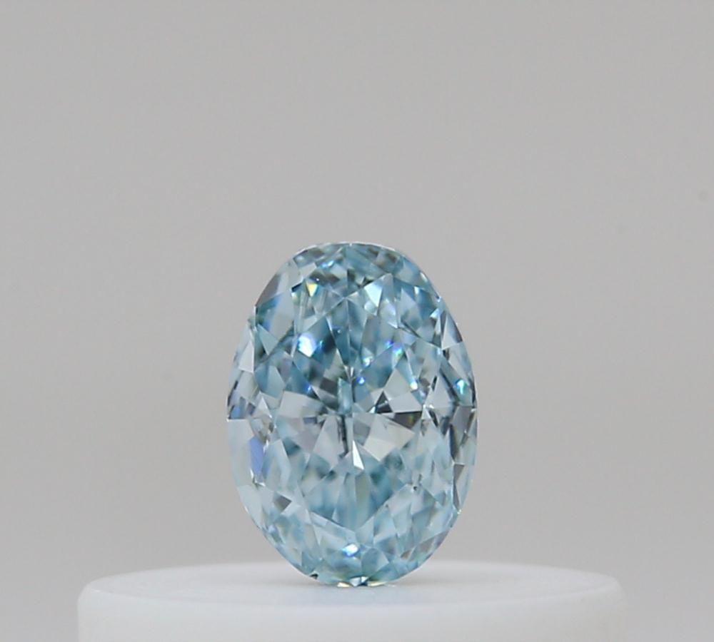 Oval Fancy Intense Green Blue Natural Diamond 0.14ct loose diamond