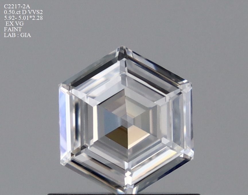 Hexagonal Natural Diamond 0.50ct D VVS2