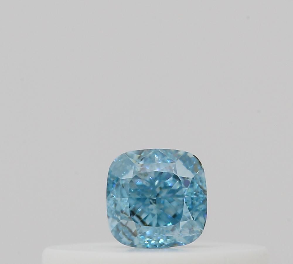 Cushion Fancy Vivid Green Blue Natural Diamond 0.13ct loose diamond