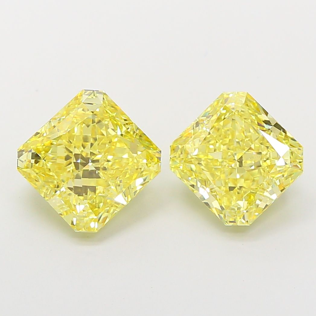 Square Radiant Fancy Intense Yellow Lab-grown Diamond 3.01ct VS2 loose diamond