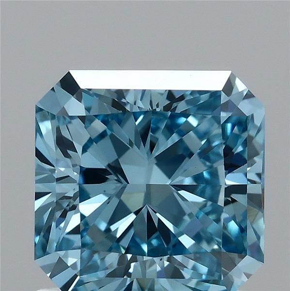 Square Radiant Fancy Vivid Blue Lab-grown Diamond 1.3ct VS1 loose diamond