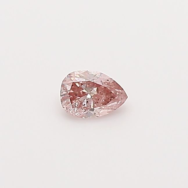 Pear Fancy Orangey Pink Natural Diamond 0.07ct loose diamond