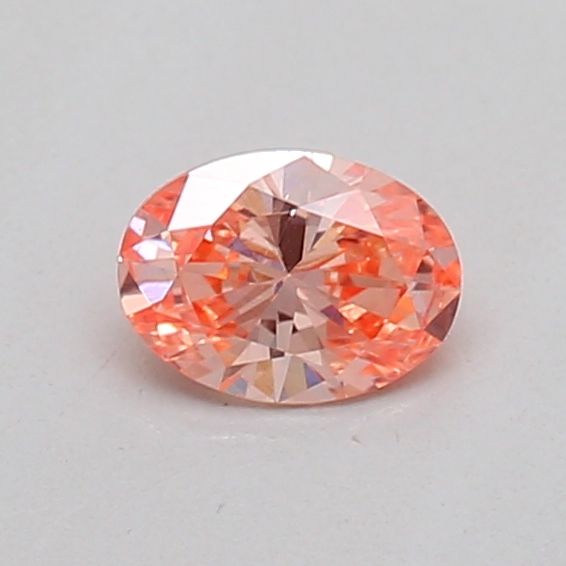 Oval Fancy Vivid Pink Orange Lab-grown Diamond 0.18ct VVS2 loose diamond