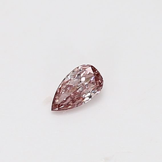 Pear Fancy Orangey Pink Natural Diamond 0.1ct loose diamond