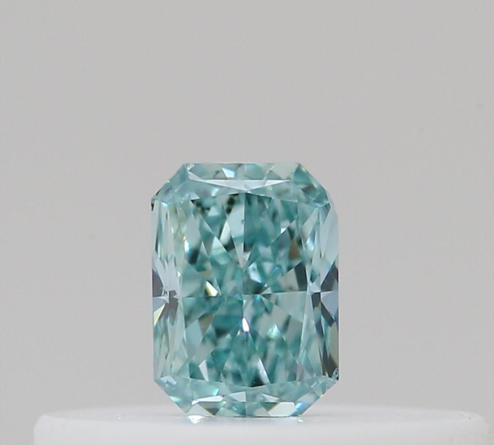 Radiant Fancy Vivid Blue Green Natural Diamond 0.14ct loose diamond