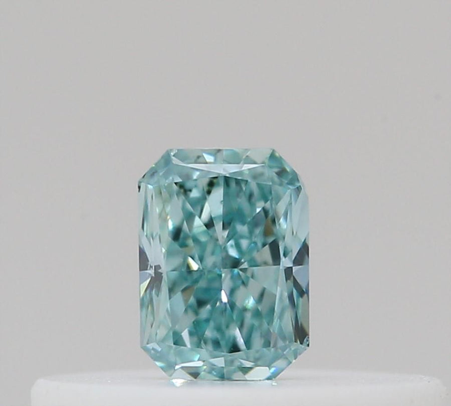 Radiant Fancy Vivid Blue Green Natural Diamond 0.14ct loose diamond