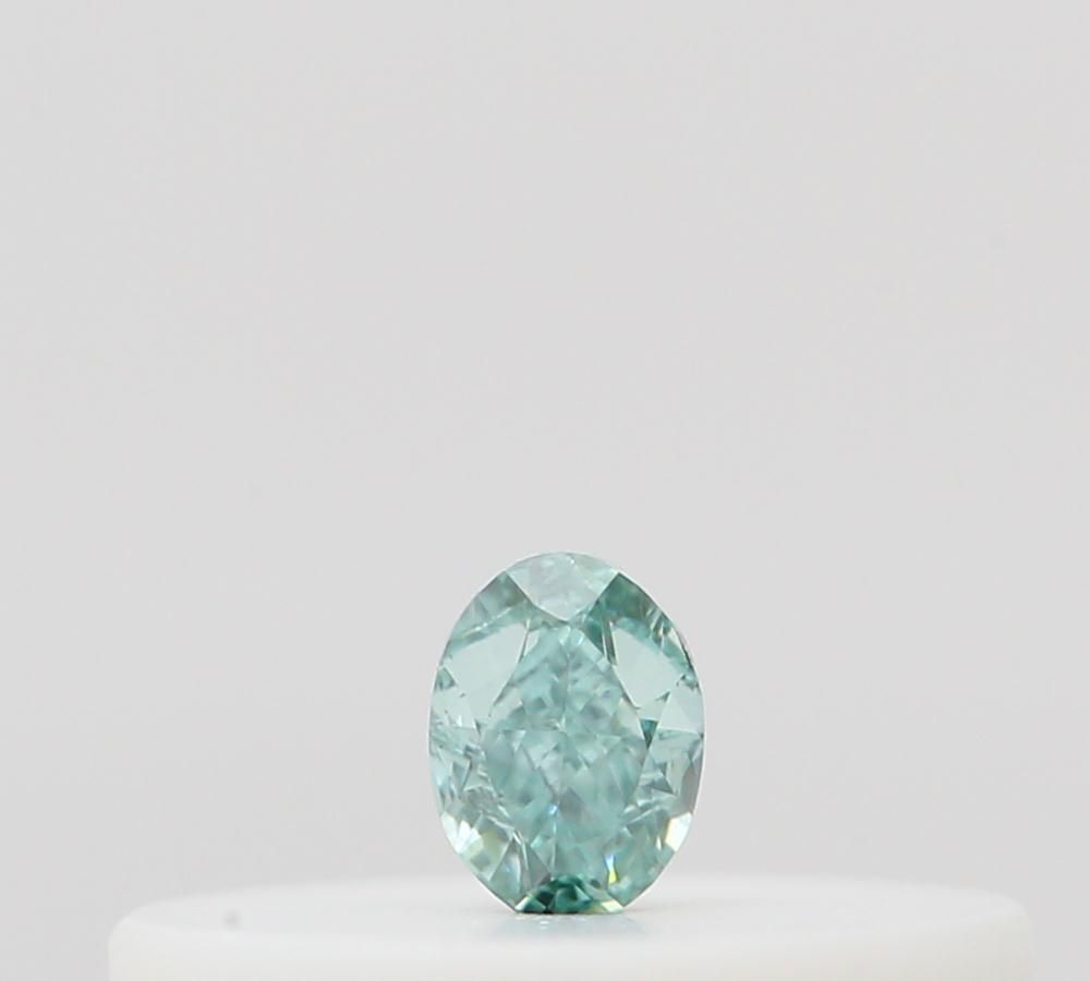 Oval Fancy Vivid Blueish Green Natural Diamond 0.04ct loose diamond