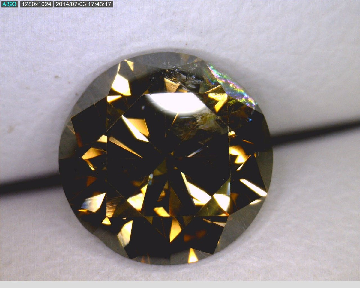 Round Champagne Natural Diamond 1.27ct I1 loose diamond