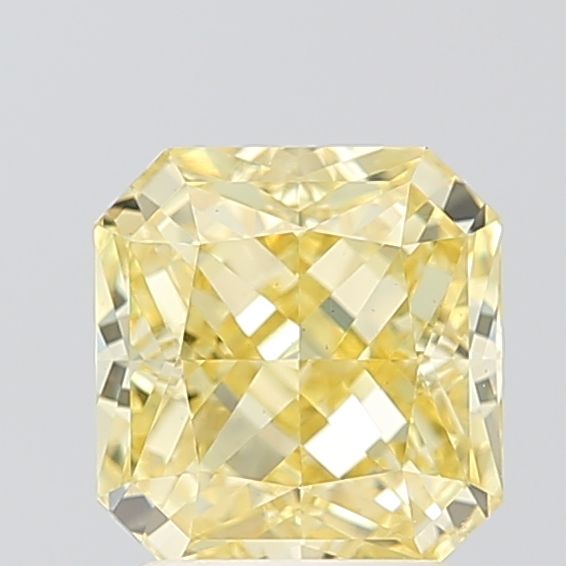 Square Radiant Fancy Intense Yellow Lab-grown Diamond 2.3ct VS1 loose diamond