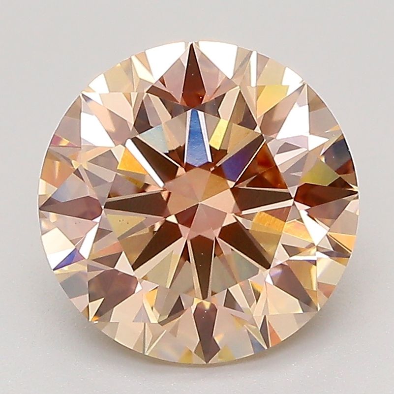 Round Fancy Light Pinkish Brown Lab-grown Diamond 3ct VS1 loose diamond