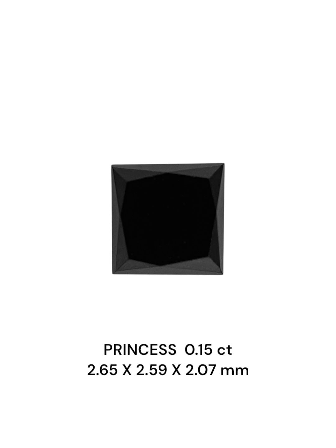 Princess Fancy Black Natural Diamond 0.15ct VVS2 loose diamond