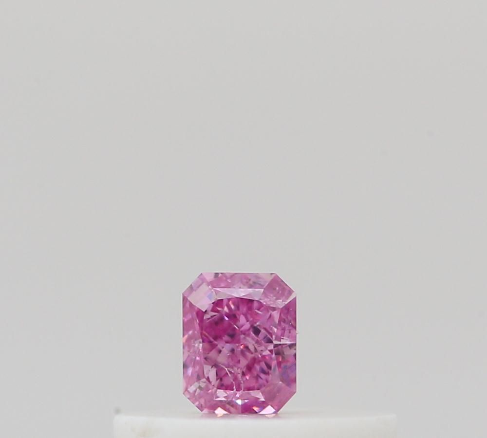 Radiant Fancy Vivid Purplish Pink Natural Diamond 0.11ct loose diamond