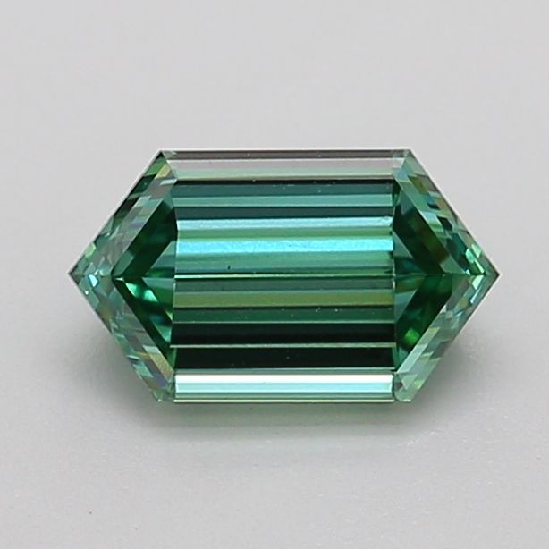 Hexagonal Fancy Vivid Green Lab-grown Diamond 0.98ct VS1 loose diamond