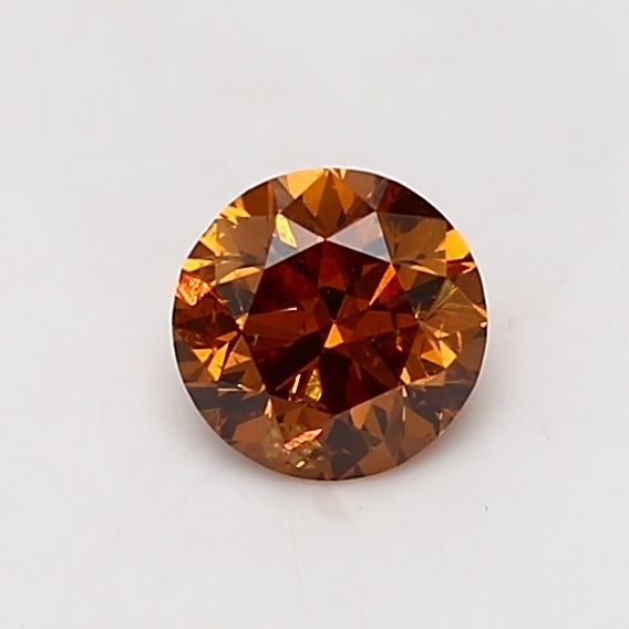 Round Fancy Deep Yellowish Orange Natural Diamond 0.65ct I1 loose diamond