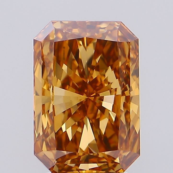 Radiant Fancy Orangey Brown Lab-grown Diamond 3.28ct VVS2 loose diamond
