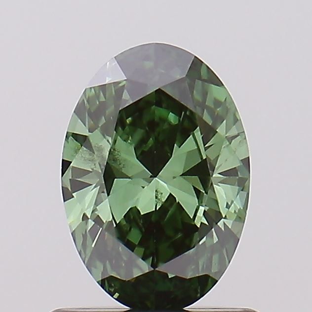 Oval Fancy Vivid Green Lab-grown Diamond 0.7ct SI1 loose diamond