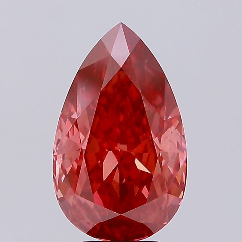 Pear Fancy Vivid Red Lab-grown Diamond 6.63ct VS2 loose diamond