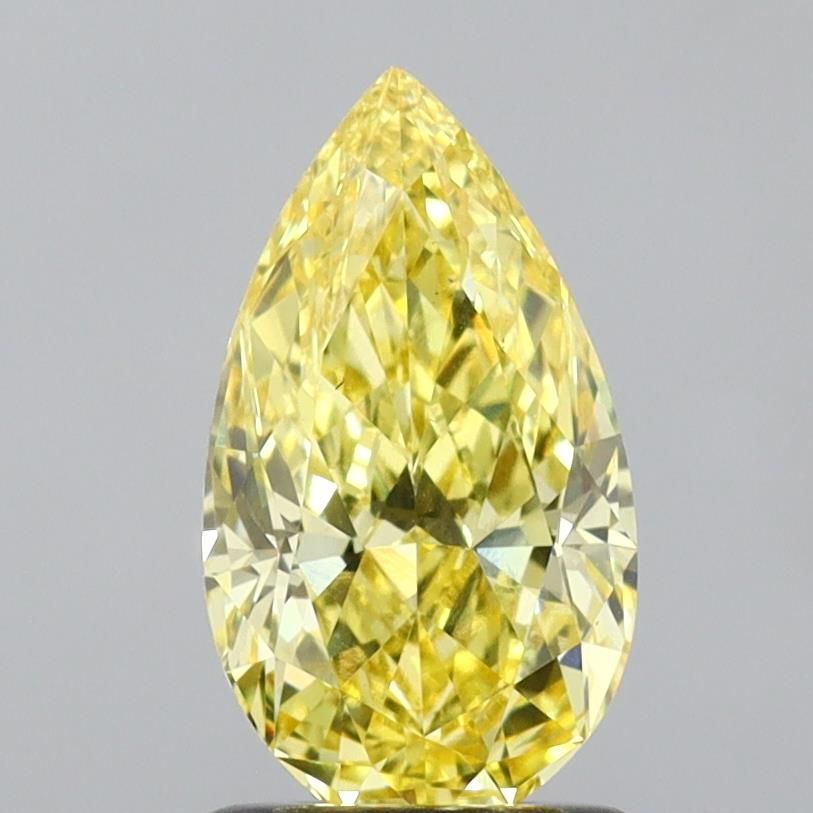 Pear Fancy Vivid Yellow Lab-grown Diamond 1.27ct VS1 loose diamond
