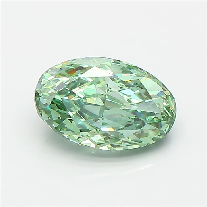 Oval Fancy Vivid Green Lab-grown Diamond 1.5ct VVS2 loose diamond
