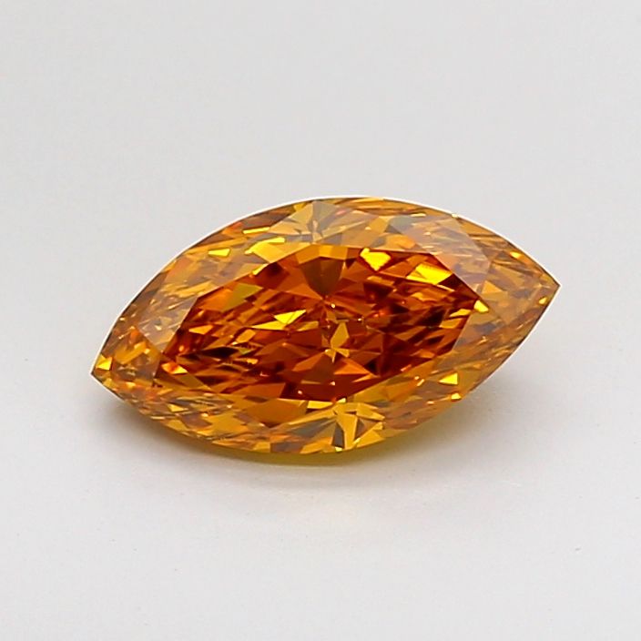 Marquise Fancy Vivid Brownish Orange Lab-grown Diamond 1.6ct VS2 loose diamond