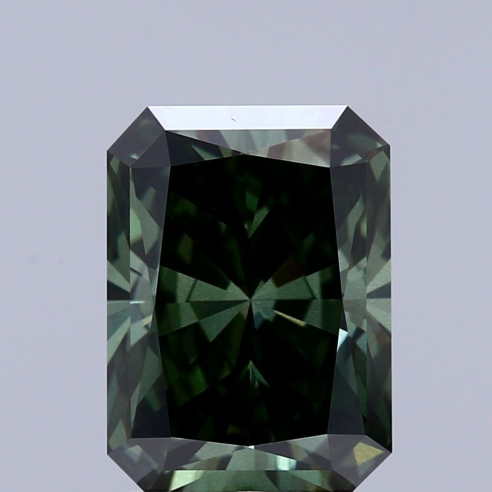 Radiant Fancy Deep Green Lab-grown Diamond 3.01ct VS2 loose diamond