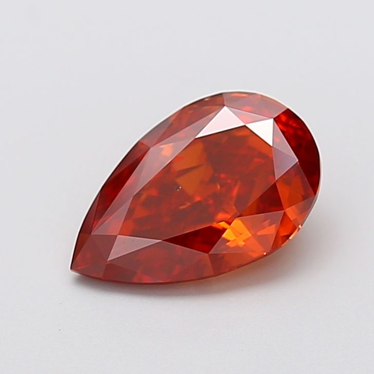Pear Fancy Vivid Pinkish Orange Lab-grown Diamond 2.28ct SI1 loose diamond