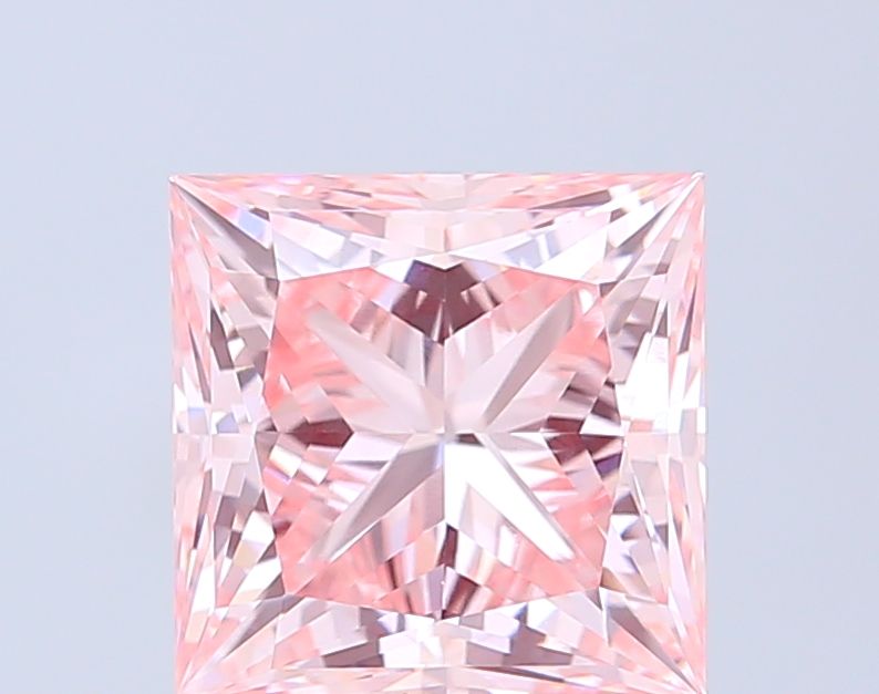 Princess Fancy Vivid Pink Lab-grown Diamond 4.07ct VVS2 loose diamond