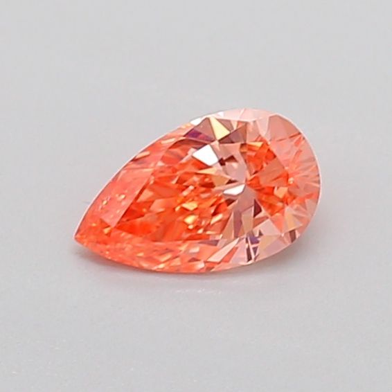 Pear Fancy Vivid Pinkish Orange Lab-grown Diamond 0.31ct VVS2 loose diamond