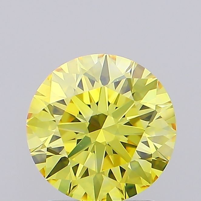 Round Fancy Vivid Yellow Lab-grown Diamond 1.03ct VVS1 loose diamond