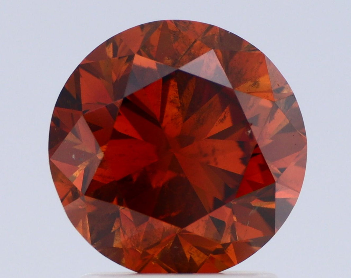 Round Fancy Deep Orange Natural Diamond 2ct I2 loose diamond