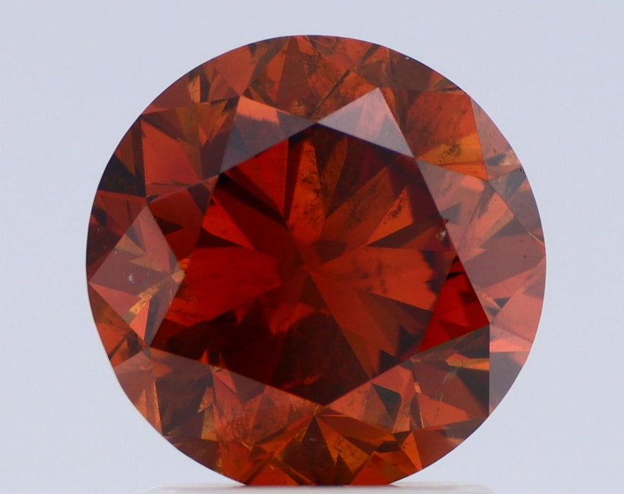 Round Fancy Deep Orange Natural Diamond 2ct I2 loose diamond