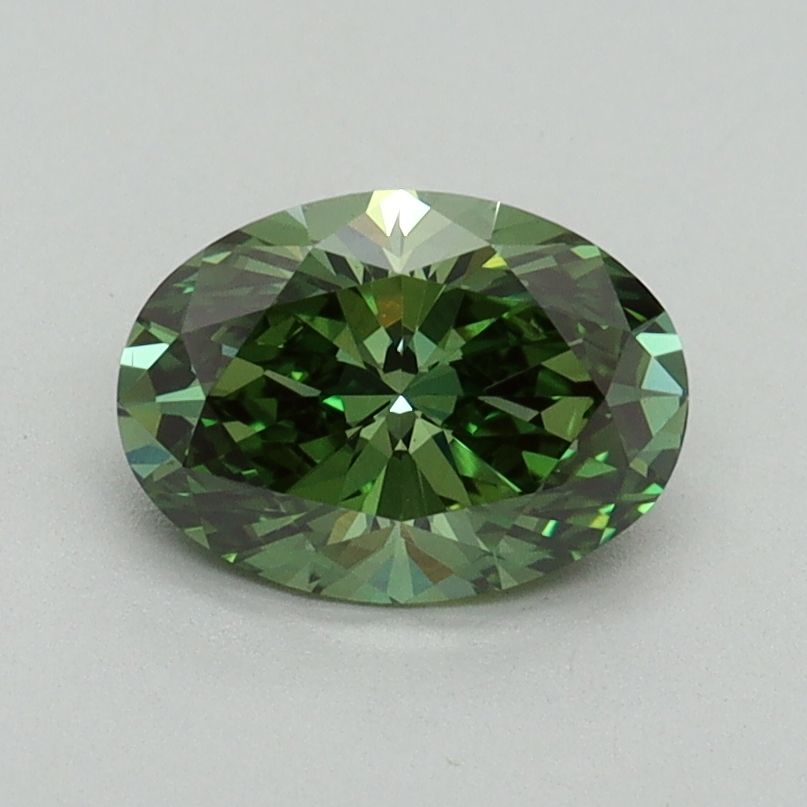 Oval Fancy Vivid Green Lab-grown Diamond 1ct VS2 loose diamond