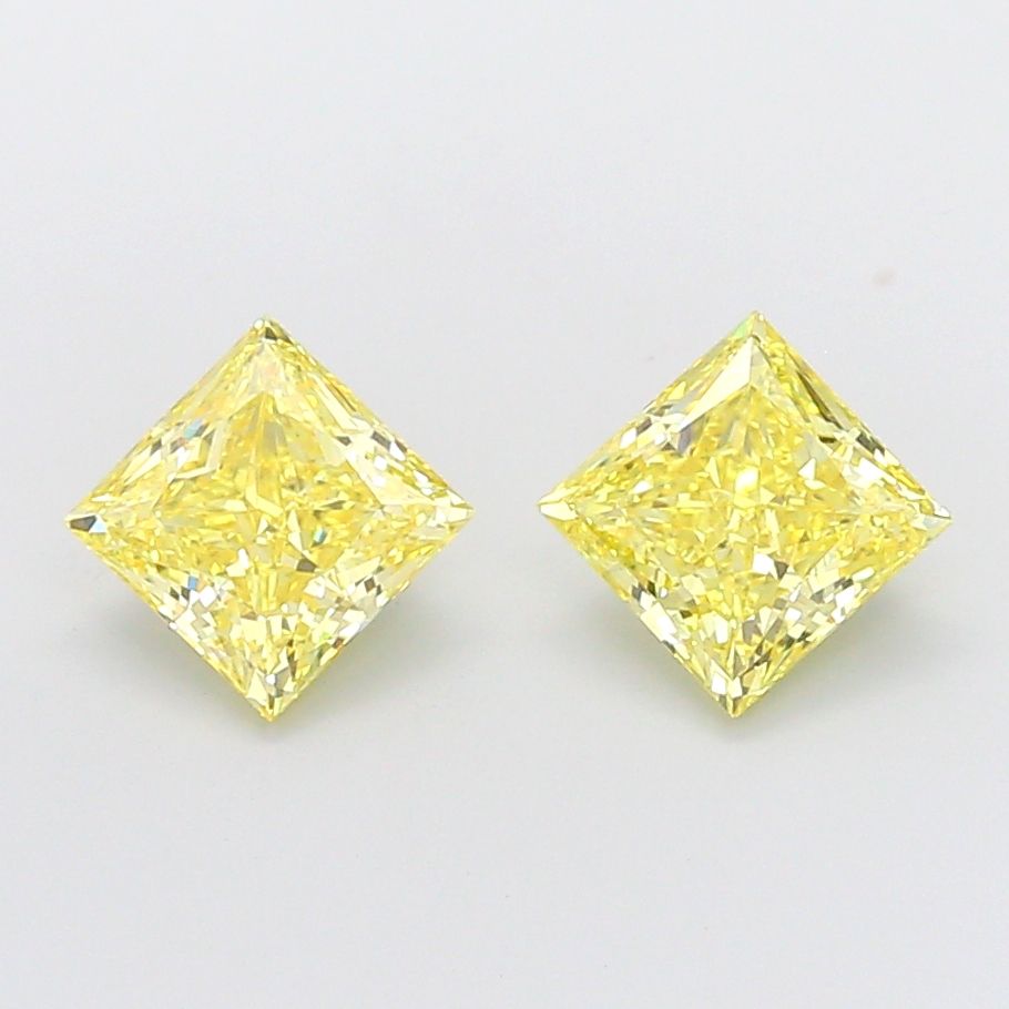 Princess Fancy Intense Yellow Lab-grown Diamond 2.7ct VS1 loose diamond