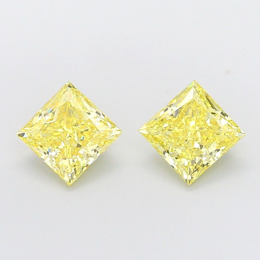 Princess Fancy Intense Yellow Lab-grown Diamond 2.7ct VS1 loose diamond