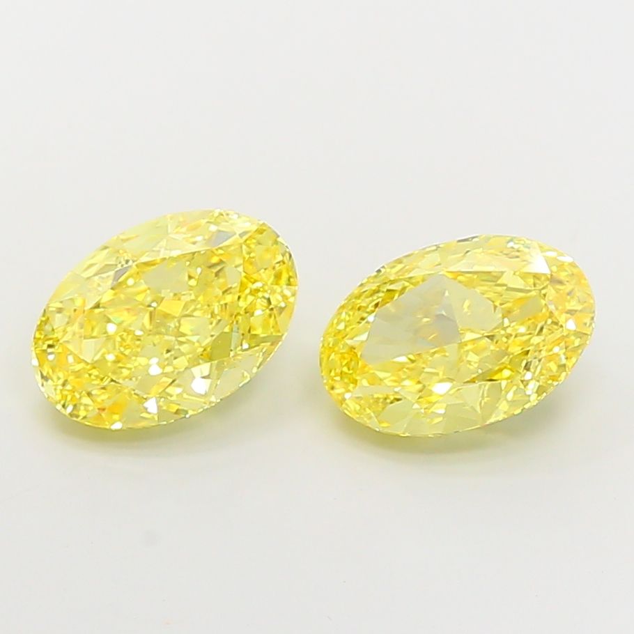 Oval Fancy Vivid Yellow Lab-grown Diamond 4ct VS2 loose diamond