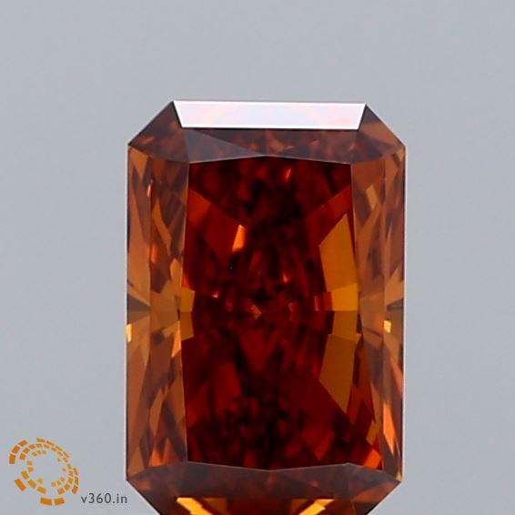 Radiant Fancy Deep Orange Lab-grown Diamond 0.96ct VVS2 loose diamond