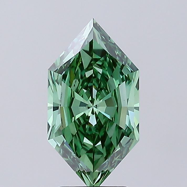 Hexagonal Fancy Vivid Green Lab-grown Diamond 3.06ct VVS2 loose diamond
