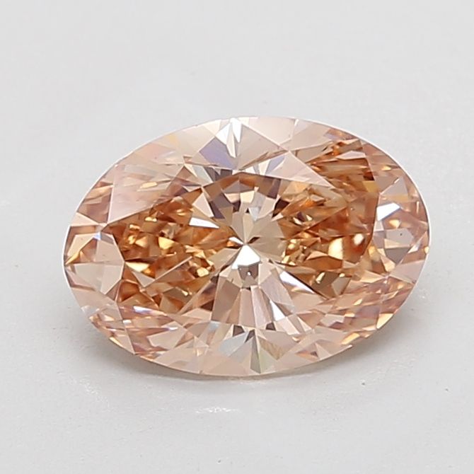 Oval Champagne Lab-grown Diamond 3.35ct VS1 loose diamond