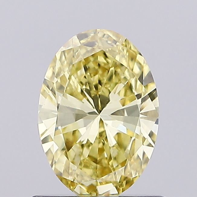 Oval Fancy Vivid Yellow Lab-grown Diamond 0.65ct VS1 loose diamond