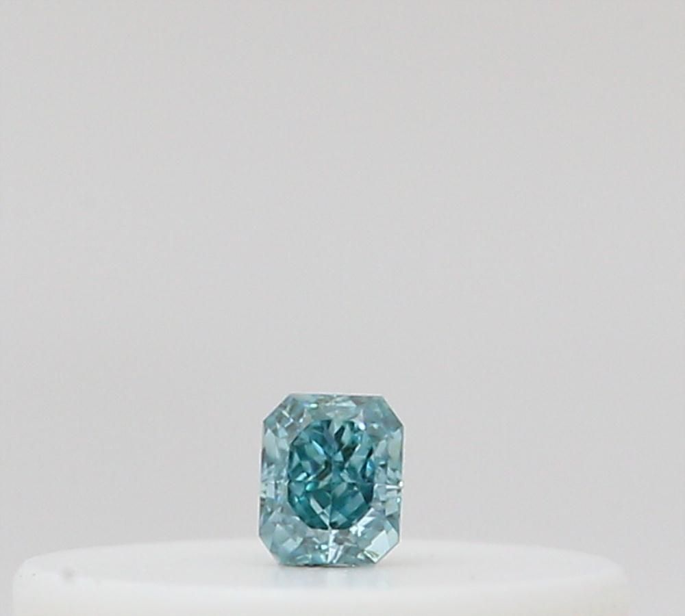 Radiant Fancy Deep Blue Green Natural Diamond 0.02ct loose diamond