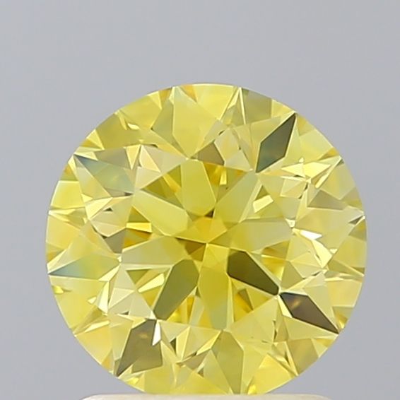 Round Fancy Vivid Yellow Lab-grown Diamond 1.31ct IF loose diamond
