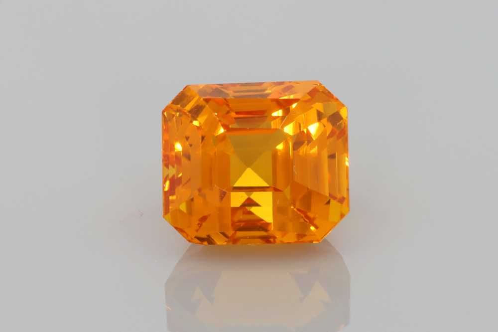 Asscher Orange Sapphire 4.04ct loose gemstone