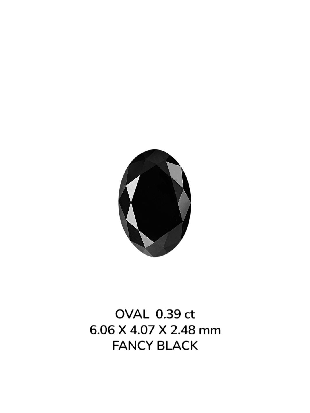 Oval Fancy Black Natural Diamond 0.39ct VVS2 loose diamond