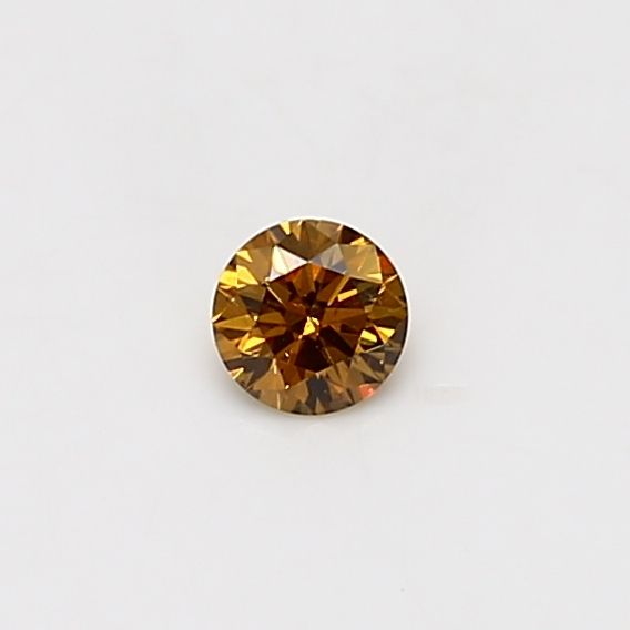 Round Fancy Deep Brownish Orangey Yellow Natural Diamond 0.15ct SI2 loose diamond