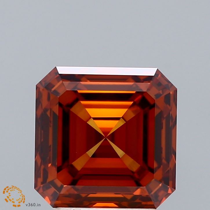 Square Emerald Fancy Orange Lab-grown Diamond 3.01ct VS1 loose diamond