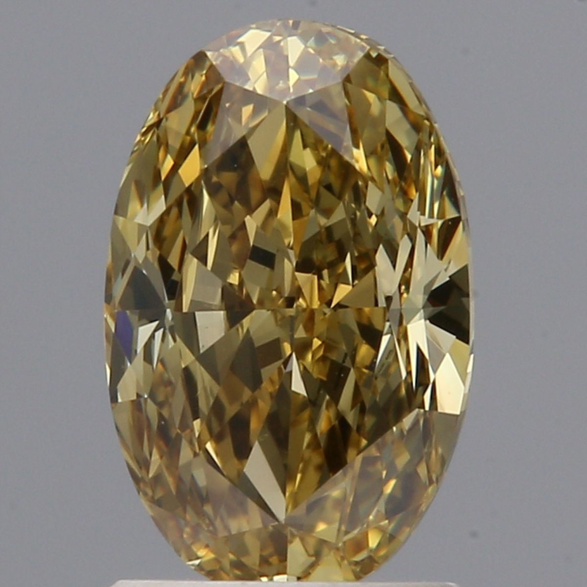Oval Fancy Deep Brownish Greenish Yellow Natural Diamond 1.7ct VVS2 loose diamond