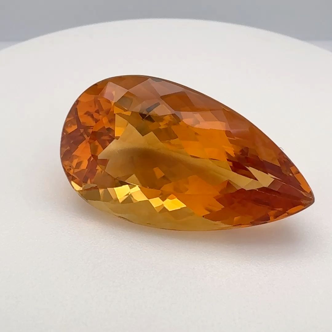 Pear Orange Citrine 16.835ct loose gemstone