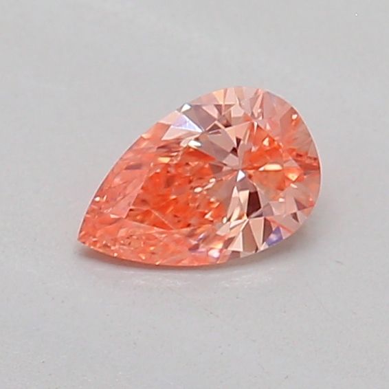 Pear Fancy Vivid Pinkish Orange Lab-grown Diamond 0.19ct SI1 loose diamond