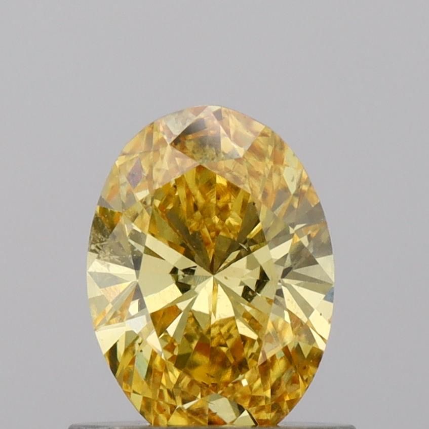Oval Fancy Vivid Yellow Lab-grown Diamond 0.74ct VS2 loose diamond