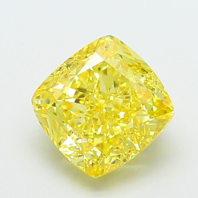 Cushion Fancy Vivid Yellow Lab-grown Diamond 3.53ct VVS2 loose diamond